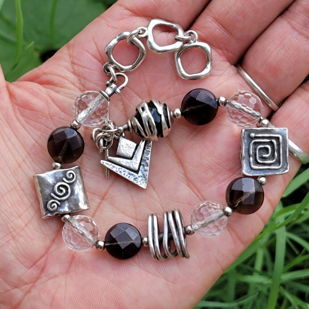 Gorgeous SILPADA smoky quartz sterling silver 925 quartz artisan toggle bracelet